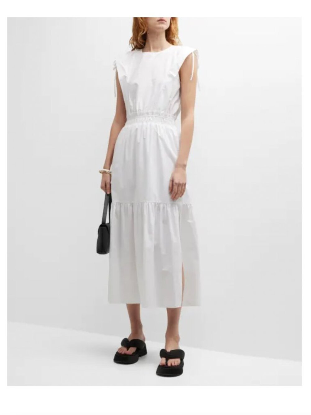 Frame Women's Cotton Cinch-Shoulder Midi Dr XS NWT $498